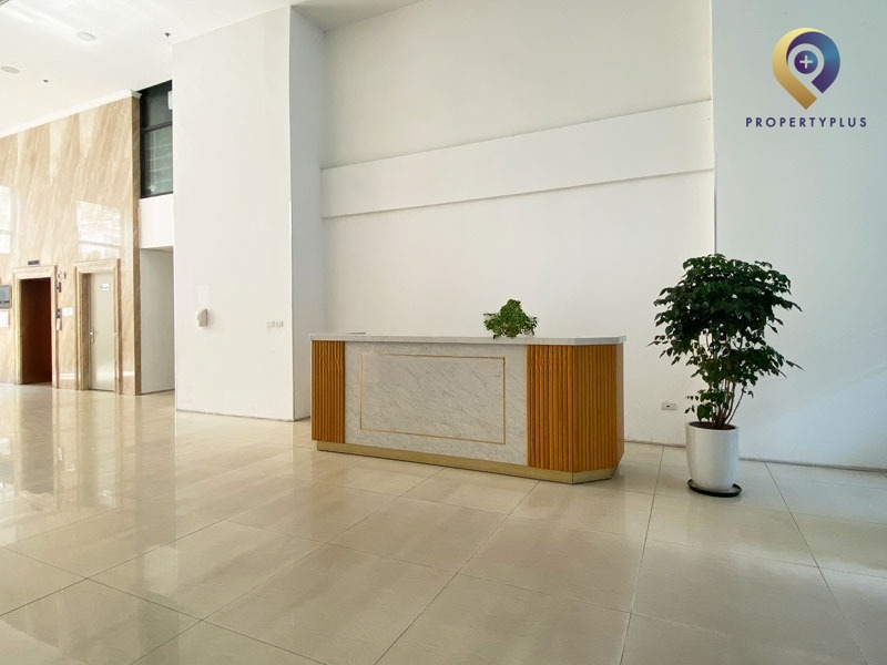 Reception area of Central-Field office building with bright and spacious design
